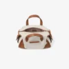 Geantă de voiaj Bar Holdall Small din pânză reciclată naturală și maro deschis, cu finisaje din piele Biker Geantă de voiaj Bar Holdall Small din pânză reciclată naturală și maro deschis, cu finisaje din piele Biker