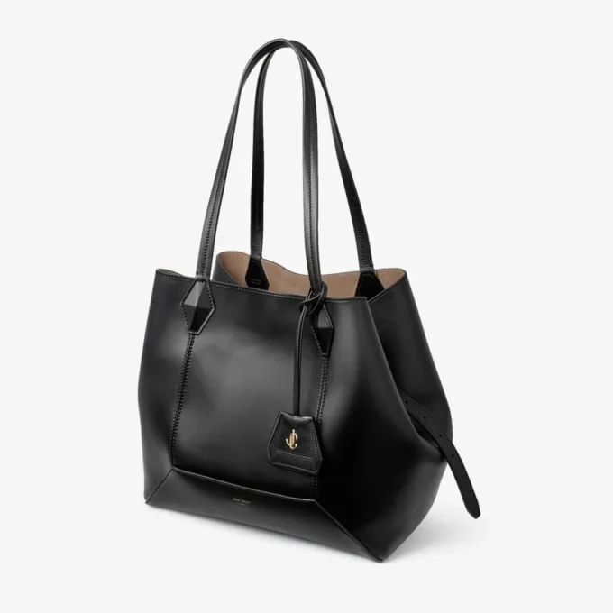 Geantă Diamond Tote medie din piele de vițel neagră Geantă Diamond Tote medie din piele de vițel neagră