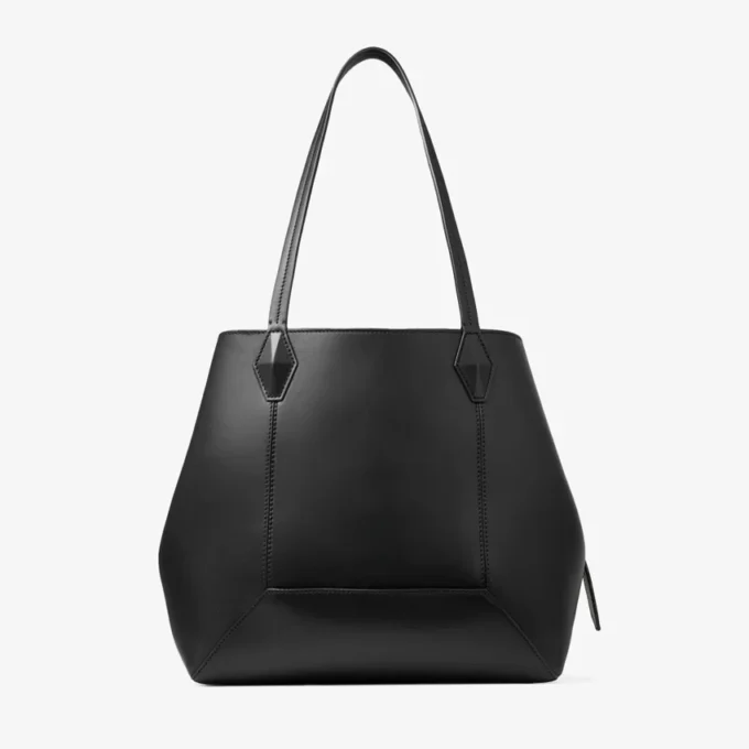 Geantă Diamond Tote medie din piele de vițel neagră Geantă Diamond Tote medie din piele de vițel neagră