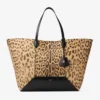 Geantă mare de tip tote cu imprimeu leopard natural