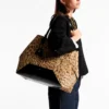 Geantă mare de tip tote cu imprimeu leopard natural