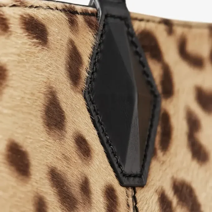 Geantă mare de tip tote cu imprimeu leopard natural