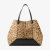 Geantă mare de tip tote cu imprimeu leopard natural