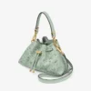 Geantă mică de umăr Cinch din piele perforată verde Jimmy Choo