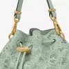 Geantă mică de umăr Cinch din piele perforată verde Jimmy Choo