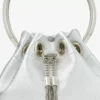 Geantă mini Bon Bon din piele nappa metalizată argintie