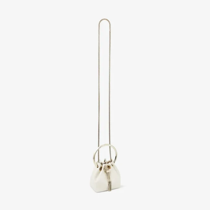 Geantă mini Bon Bon din piele nappa netedă de culoare latte Geantă mini Bon Bon din piele nappa netedă de culoare latte