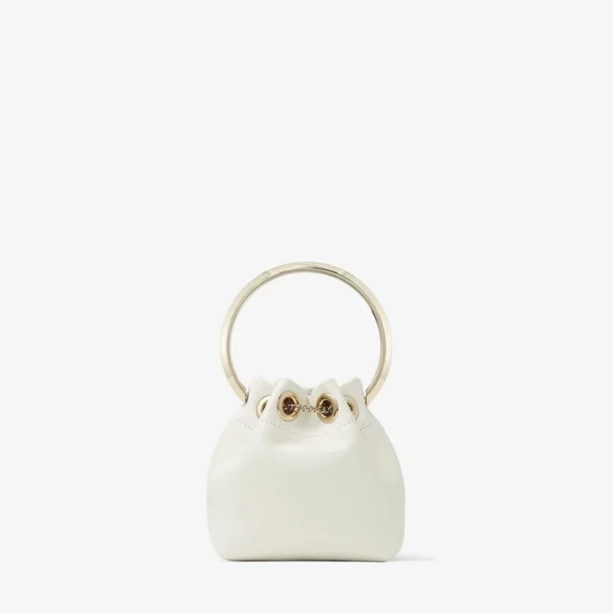 Geantă mini Bon Bon din piele nappa netedă de culoare latte Geantă mini Bon Bon din piele nappa netedă de culoare latte