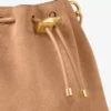 Geantă mini Cinch din piele de căprioară de culoare caramel, cu ciucuri din piele de căprioară