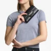 Geantă mini de umăr Bing Wallet Chain din piele neagră cu elemente din cristal