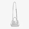Geantă mini Diamond Tote din piele metalizată argintie vintage Geantă mini Diamond Tote din piele metalizată argintie vintage