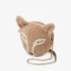 Geantă mini Soft Fox Geantă mini Fox din piele de oaie de culoare caramel