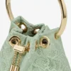 Geantă mini tip sac Bon Bon din satin verde și dantelă Jimmy Choo Geantă mini tip sac Bon Bon din satin verde și dantelă Jimmy Choo