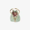 Geantă mini tip sac Bon Bon din satin verde și dantelă Jimmy Choo Geantă mini tip sac Bon Bon din satin verde și dantelă Jimmy Choo