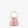 Geantă mini tip sac din satin Micro Bon Bon Rose și dantelă jimmy choo Geantă mini tip sac din satin Micro Bon Bon Rose și dantelă jimmy choo