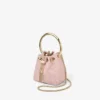 Geantă mini tip sac din satin Micro Bon Bon Rose și dantelă jimmy choo Geantă mini tip sac din satin Micro Bon Bon Rose și dantelă jimmy choo