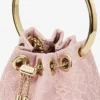 Geantă mini tip sac din satin Micro Bon Bon Rose și dantelă jimmy choo Geantă mini tip sac din satin Micro Bon Bon Rose și dantelă jimmy choo