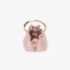 Geantă mini tip sac din satin Micro Bon Bon Rose și dantelă jimmy choo Geantă mini tip sac din satin Micro Bon Bon Rose și dantelă jimmy choo