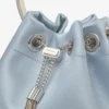 Geantă tip sac Bon Bon din satin albastru gheață