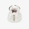 Geantă tip sac Bon Bon din satin ivoriu cu broderie în formă de petale Geantă tip sac Bon Bon din satin ivoriu cu broderie în formă de petale