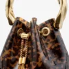 Geantă tip sac Bon Bon transparentă, cu model de broască țestoasă și mâner sculptat Geantă tip sac Bon Bon transparentă, cu model de broască țestoasă și mâner sculptat