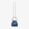 Geantă tip sac din țesătură de denim cu model în cruciulițe Bon Bon Geantă tip sac din țesătură de denim cu model în cruciulițe Bon Bon