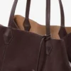 Geantă tote Diamond medie din piele de căprioară de culoare cafea
