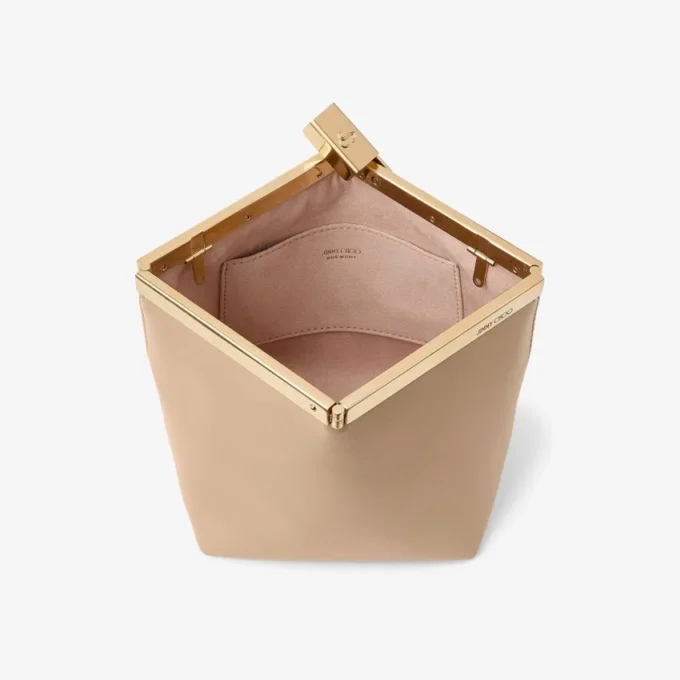 Gența de mână Ganache din piele nappa de culoare chai Gența de mână Ganache din piele nappa de culoare chai