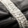 Gența de mână Zandra din piele metalizată vintage neagră Gența de mână Zandra din piele metalizată vintage neagră