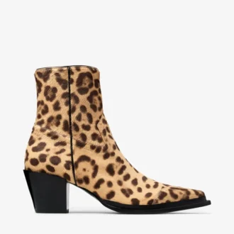 Ghete Cece 60 Ghete din piele de ponei cu imprimeu leopard natural
