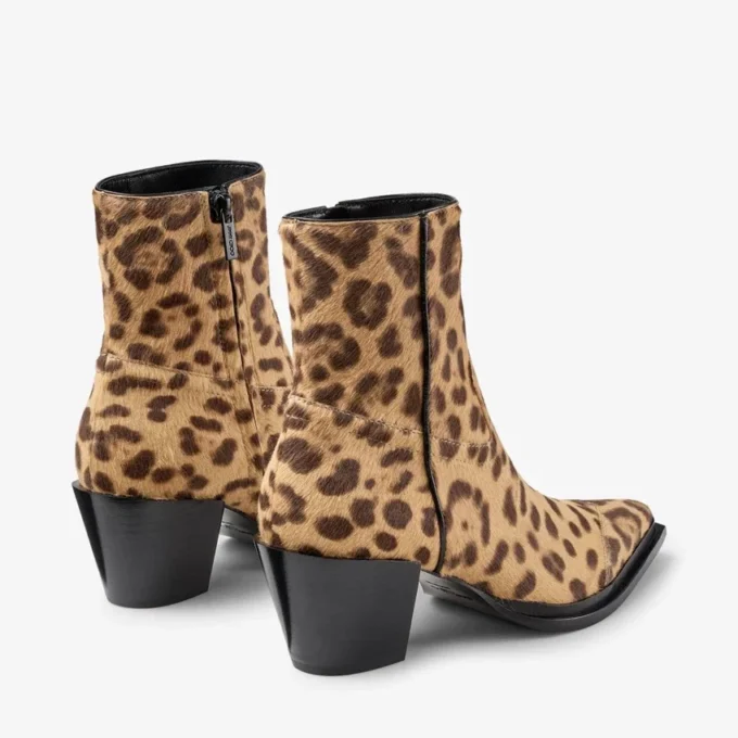 Ghete Cece 60 Ghete din piele de ponei cu imprimeu leopard natural Ghete Cece 60 Ghete din piele de ponei cu imprimeu leopard natural