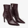 Ghete Frankie 85 Ghete din piele cu imprimeu crocodil, culoare merlot intens Ghete Frankie 85 Ghete din piele cu imprimeu crocodil, culoare merlot intens