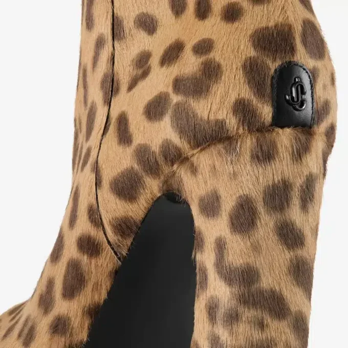 Ghete Marene 120 din piele de ponei cu imprimeu leopard natural Ghete Marene 120 din piele de ponei cu imprimeu leopard natural