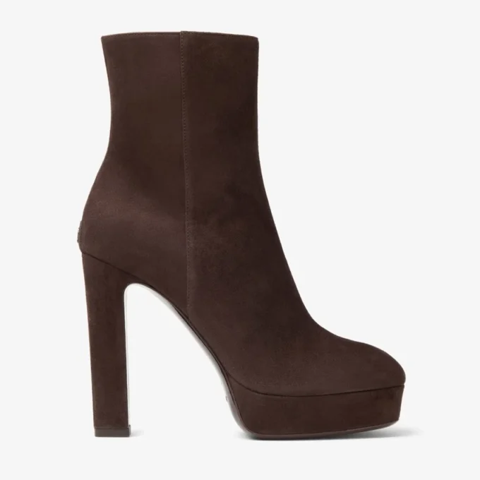 Ghete Marene 120 Pantofi cu toc din piele de căprioară ciocolatie Ghete Marene 120 Pantofi cu toc din piele de căprioară ciocolatie