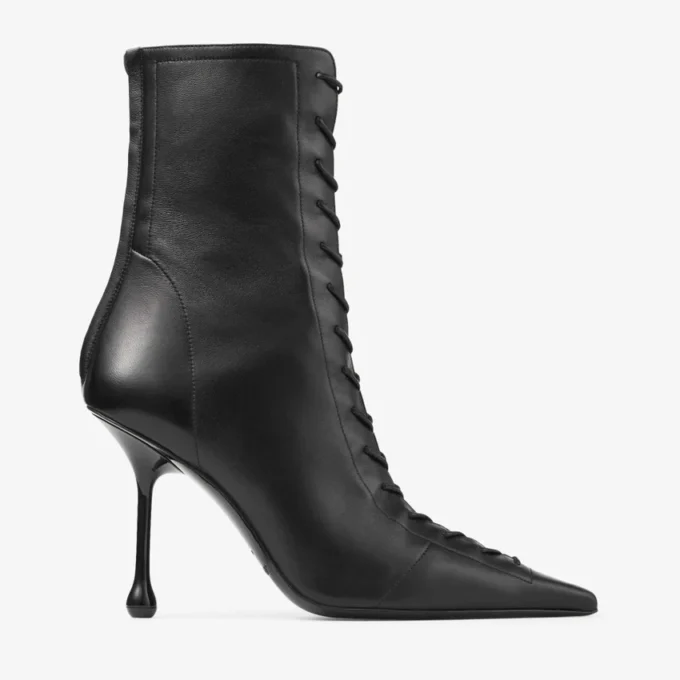 Ghete Scarlett 95 din piele nappa neagră Ghete Scarlett 95 din piele nappa neagră