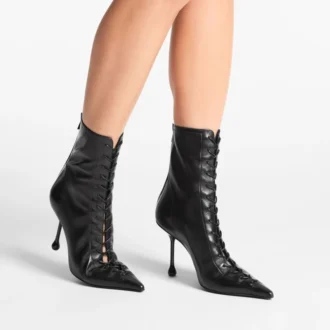 Ghete Scarlett 95 din piele nappa neagră Ghete Scarlett 95 din piele nappa neagră