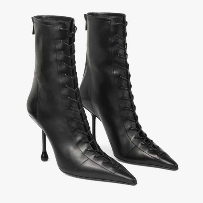 Ghete Scarlett 95 din piele nappa neagră Ghete Scarlett 95 din piele nappa neagră