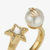 Inel Jc Star Pearl Inel din metal cu finisaj auriu, cu stea de cristal și perlă Inel Jc Star Pearl Inel din metal cu finisaj auriu, cu stea de cristal și perlă