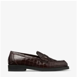 Ivy Loafer Sambuco Mocasini din piele cu imprimeu crocodil lucios Ivy Loafer Sambuco Mocasini din piele cu imprimeu crocodil lucios
