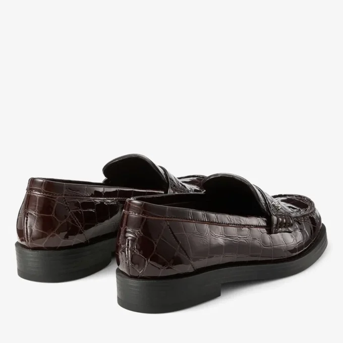 Ivy Loafer Sambuco Mocasini din piele cu imprimeu crocodil lucios Ivy Loafer Sambuco Mocasini din piele cu imprimeu crocodil lucios