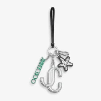 Jc Multi Charm Argintiu și verde metalic Nappa Star Logo Bag Charm Jc Multi Charm Argintiu și verde metalic Nappa Star Logo Bag Charm
