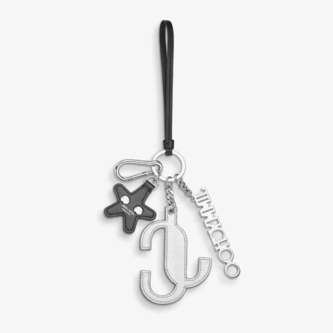 Jc Multi Charm Argintiu și verde metalic Nappa Star Logo Bag Charm Jc Multi Charm Argintiu și verde metalic Nappa Star Logo Bag Charm