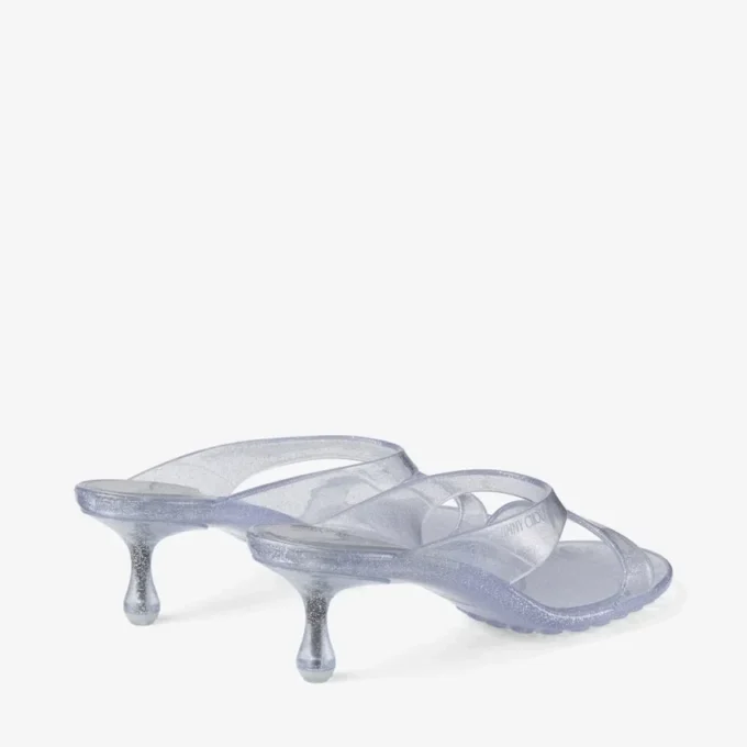 Jelly Drop 50 Sandale din jelly argintiu cu sclipici Jelly Drop 50 Sandale din jelly argintiu cu sclipici