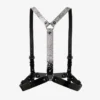 Jimmy Choo Noir Kei Ninomiya Crystals Harness Ham din piele neagră lucioasă cu ornamente din cristale aplicate la cald Jimmy Choo Noir Kei Ninomiya Crystals Harness Ham din piele neagră lucioasă cu ornamente din cristale aplicate la cald