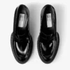 Jimmy Choo Noir Kei Ninomiya Maxi Loafer Mocasini din piele de vițel lustruită, negri Jimmy Choo Noir Kei Ninomiya Maxi Loafer Mocasini din piele de vițel lustruită, negri