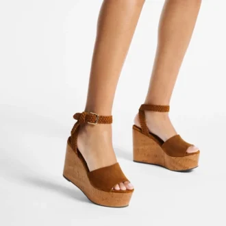 jori 100 pantofi cu platform din piele de cprioar maro deschis i plut lucioas 2 330x330 - Jori 100 Pantofi cu platformă din piele de căprioară maro deschis și plută lucioasă
