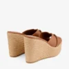 Leda Wedge 100 Mule cu talpă înaltă din piele nappa maro Leda Wedge 100 Mule cu talpă înaltă din piele nappa maro