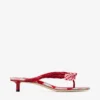 Liss 35 Mix roșu rubiniu Sandale tip mule din bumbac cu imprimeu gingham mixt și fundă din bumbac Liss 35 Mix roșu rubiniu Sandale tip mule din bumbac cu imprimeu gingham mixt și fundă din bumbac