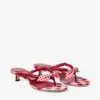 Liss 35 Mix roșu rubiniu Sandale tip mule din bumbac cu imprimeu gingham mixt și fundă din bumbac Liss 35 Mix roșu rubiniu Sandale tip mule din bumbac cu imprimeu gingham mixt și fundă din bumbac