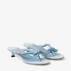 Liss 35 Riviera Blue Mix Sandale tip mule din piele moale și pânză cu pete, cu fundă din piele nappa Liss 35 Riviera Blue Mix Sandale tip mule din piele moale și pânză cu pete, cu fundă din piele nappa